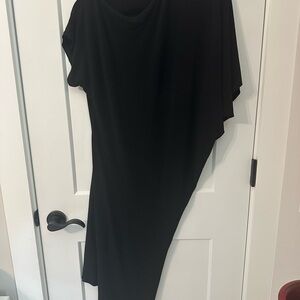 “Meg” Elegant Black Asymmetrical Dress